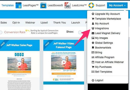 LeadPages account integrations
